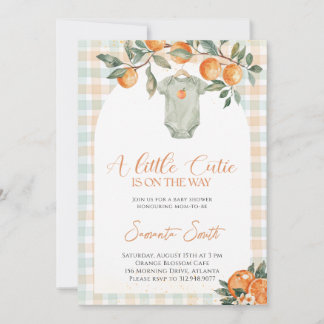 En liten söt orange baby shower inbjudningar