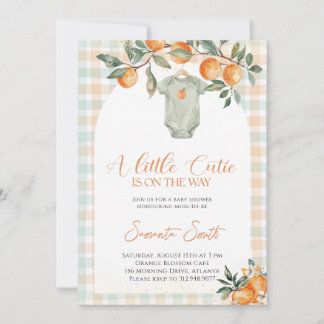 En liten söt orange baby shower inbjudningar