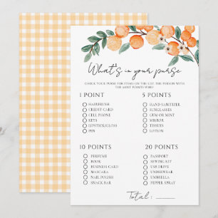 En liten söt orange citrus Baby shower spelkort Inbjudningar