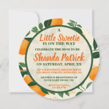 En liten söt orange tema baby shower