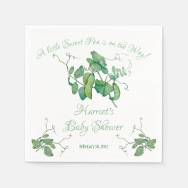 En liten söt Pea är på väg! Baby Shower Pappersservett