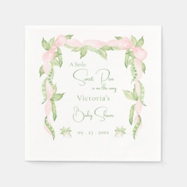 En liten söt Pea Rosa Girl Baby Shower Pappersservett