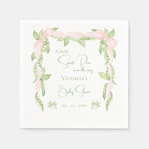 En liten söt Pea Rosa Girl Baby Shower Pappersservett