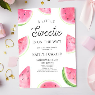 En liten söt rosa grön vattenmelon Baby Shower Inbjudningar