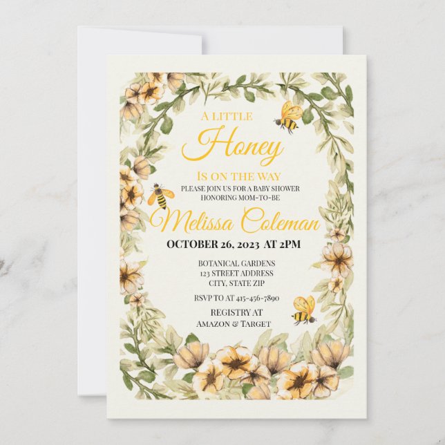 En liten söt sak är på väg Baby Shower Inbjudningar (Framsida)