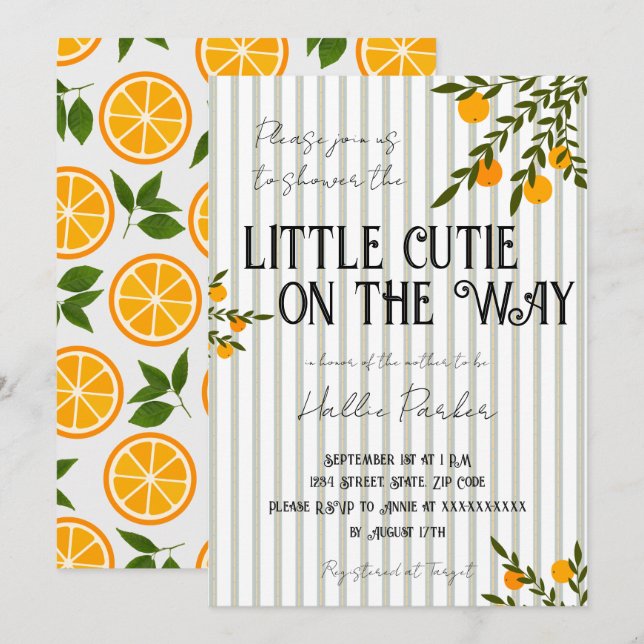 En liten söt vän är på väg Inbjudan (Fram/baksida)