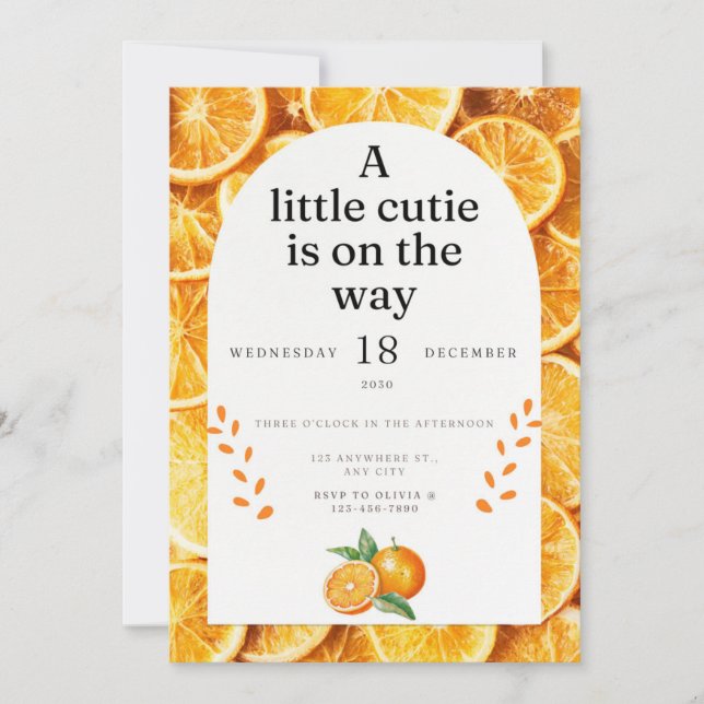 En liten söt vän är på väg inbjudan (Framsida)