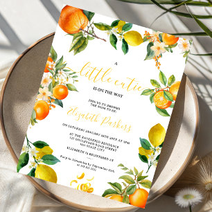 en liten söt vattenfärg orange citrus citron inbjudningar