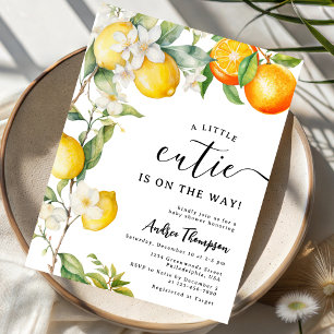 en liten söt vattenfärg orange citrus citron inbjudningar