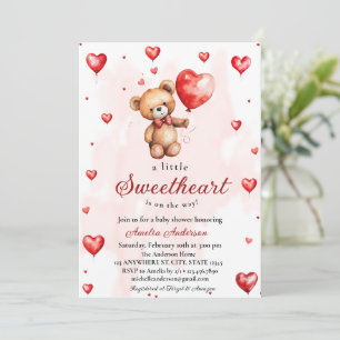 En liten sötguds vattenfärg Teddy Baby Shower Inbjudningar