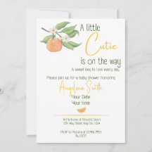En liten söting på väg Baby POJKE Babyshower-inbju