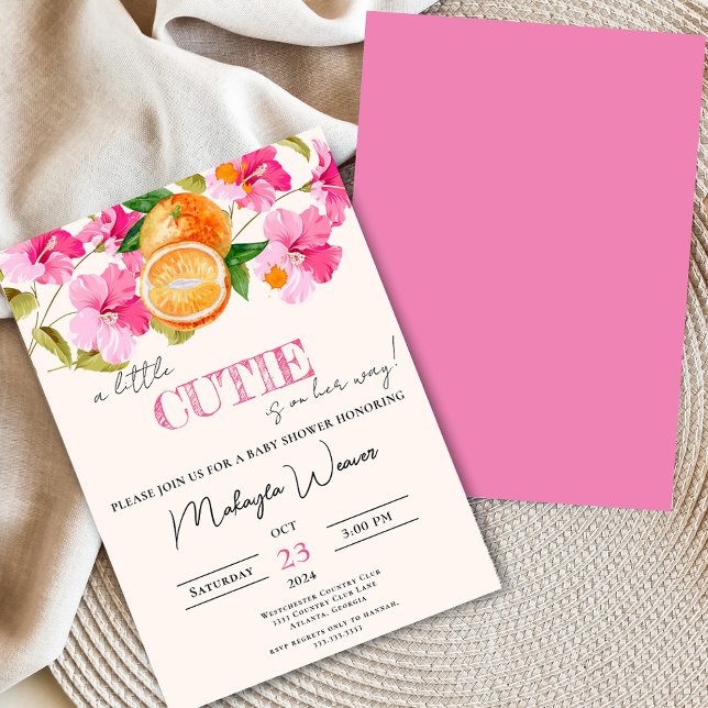 En liten sötis är på väg orange Baby Shower Inbjudningar (Skapare uppladdad)