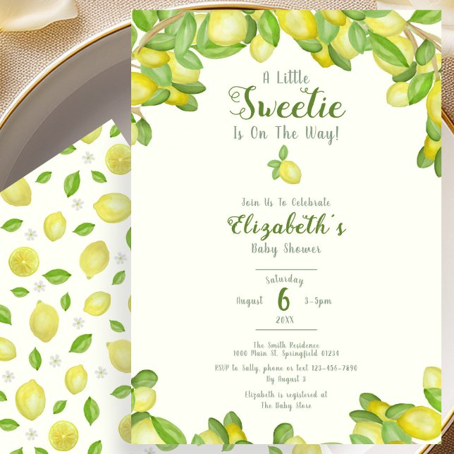 En liten sötis citron baby shower inbjudan (Skapare uppladdad)