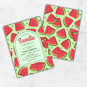 En liten sötman Sommaren Watermelon Baby Shower Inbjudningar