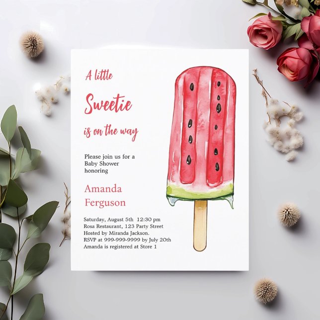 En liten sötnos, vattenmelon Baby Shower-inbjudan (Skapare uppladdad)