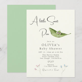 En liten sötsparv för pea Baby Shower Inbjudningar