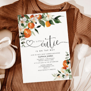 En liten sötunge baby shower inbjudan