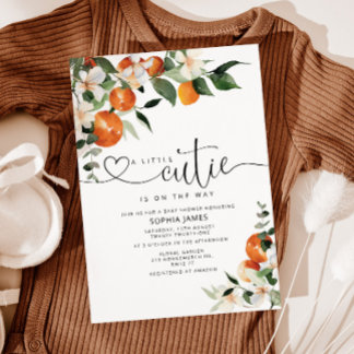 En liten sötunge baby shower inbjudan