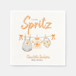 En liten spritz baby shower orange blommande söt pappersservett