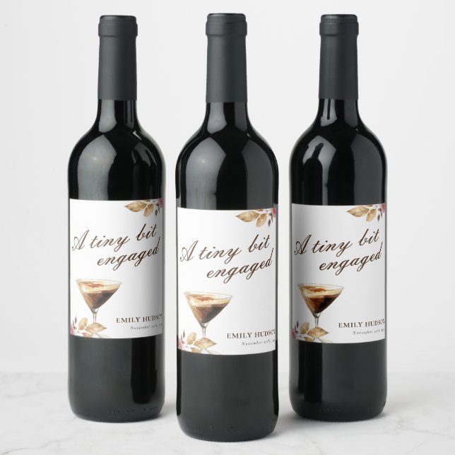 En liten stänk Espresso Martini Bröllopsfest Vinflaska Etikett (Flaskor)