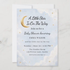 En liten stjärna är på väg Celestial Baby Shower Inbjudningar