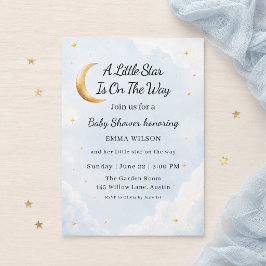 En liten stjärna är på väg Celestial Baby Shower Inbjudningar