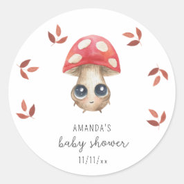En liten svamp är på väg - Baby shower Runt Klistermärke