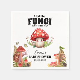 En liten svamp i Mushroom Butterfly Moth Baby Show Pappersservett