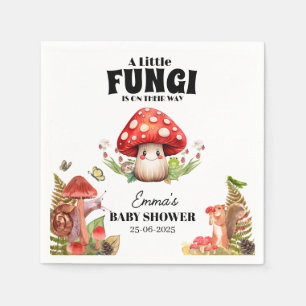 En liten svamp i Mushroom Butterfly Moth Baby Show Pappersservett