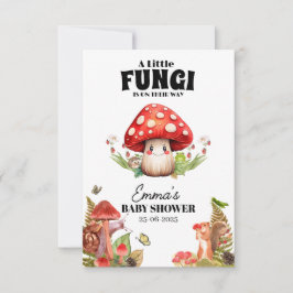 En liten svamp i Mushroom Butterfly Moth Baby Show Tack Kort