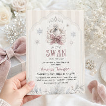 En liten svan är på väg Vinter Baby Shower