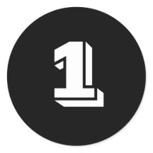 En liten svart sifferetikett från Janz