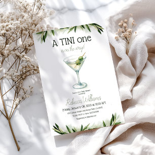 En liten Tini One Martini och Olive Baby Shower Inbjudningar