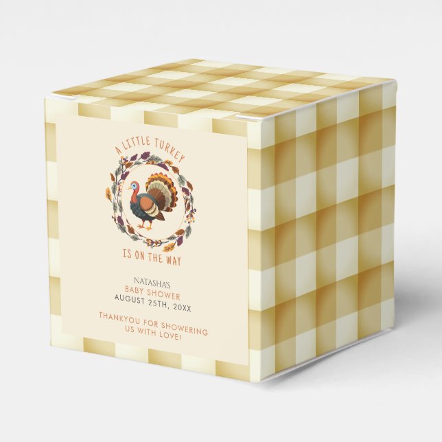 En liten turkisk Thanksgiving - Fall Baby Shower Presentaskar (Framsidan Sidan)