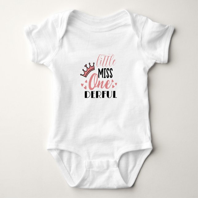 en liten underbar ettårs födelsedag rosa t shirt (Framsida)