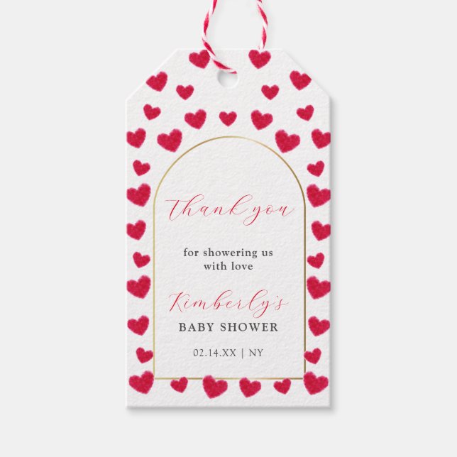 En liten Valentines, babyskor Presentetikett (Framsidan)