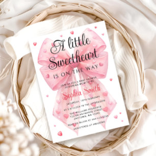 En liten Valentines Bow Babyskor Inbjudningar
