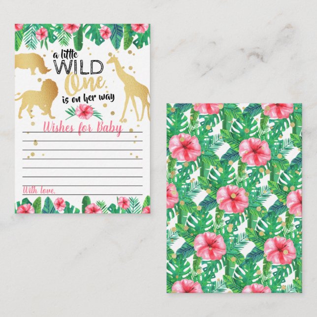 En liten Vild är på väg mot flickornas babyskor Rådkort (Fram/baksida)