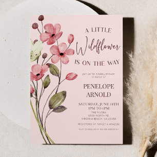 En liten Vild av vildblomma Flower Blommigt Baby S Inbjudningar