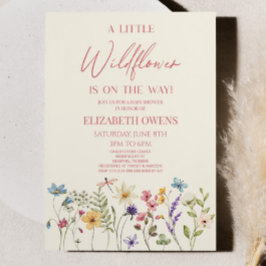 En liten Vild av vildblomma Flower Blommigt Baby S Inbjudningar