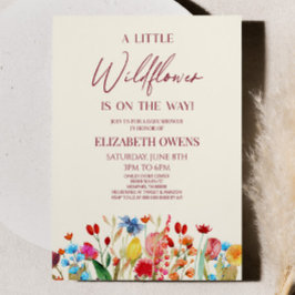 En liten Vild av vildblomma Flower Blommigt Baby S Inbjudningar