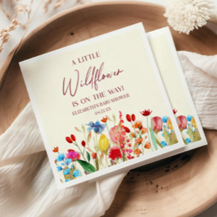 En liten Vild av vildblomma Flower Blommigt Baby S Pappersservett