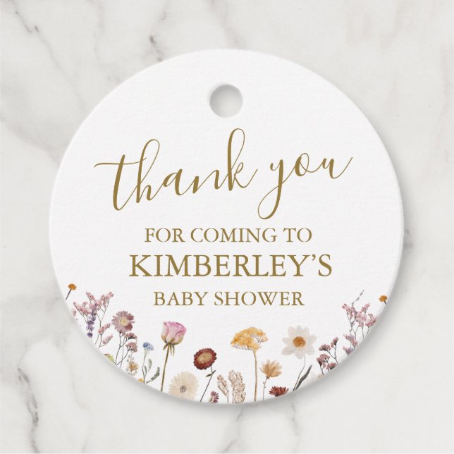 En liten Vild av Wildblomma Babykläder Gåvor Etiketter (Framsida)