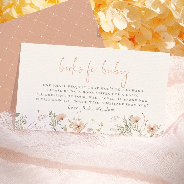 En liten vild blomma Boho-böcker för babyfirande Tilläggskort (Skapare uppladdad)