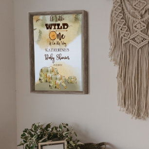 En liten Vild, en björn, babyskor Poster