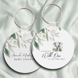 En liten Vild en elefant babyskor Party Nyckelring