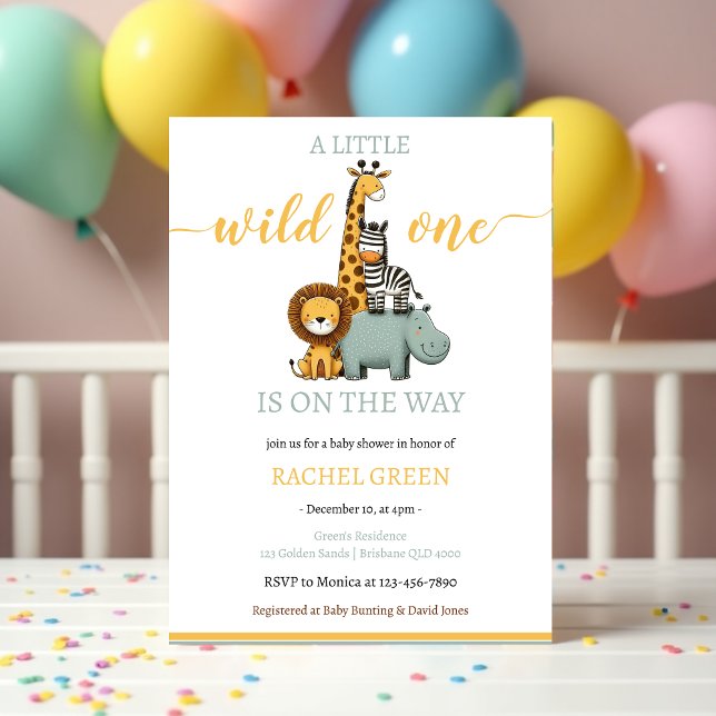 En liten Vild en jungle Safari Baby Shower Inbjudningar (Skapare uppladdad)