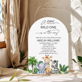 En liten Vild en jungle Safari Baby Shower Inbjudningar