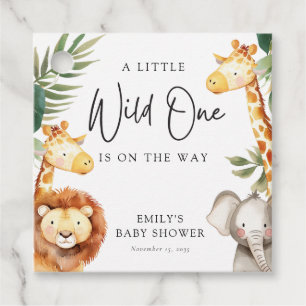 En liten Vild en Safari Baby Shower Gåvor Etiketter