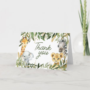 En liten Vild en Safari Baby Shower Tack Kort